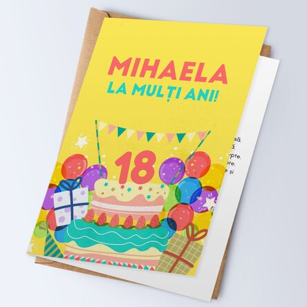 Felicitare personalizată cu text - Happy birthday!