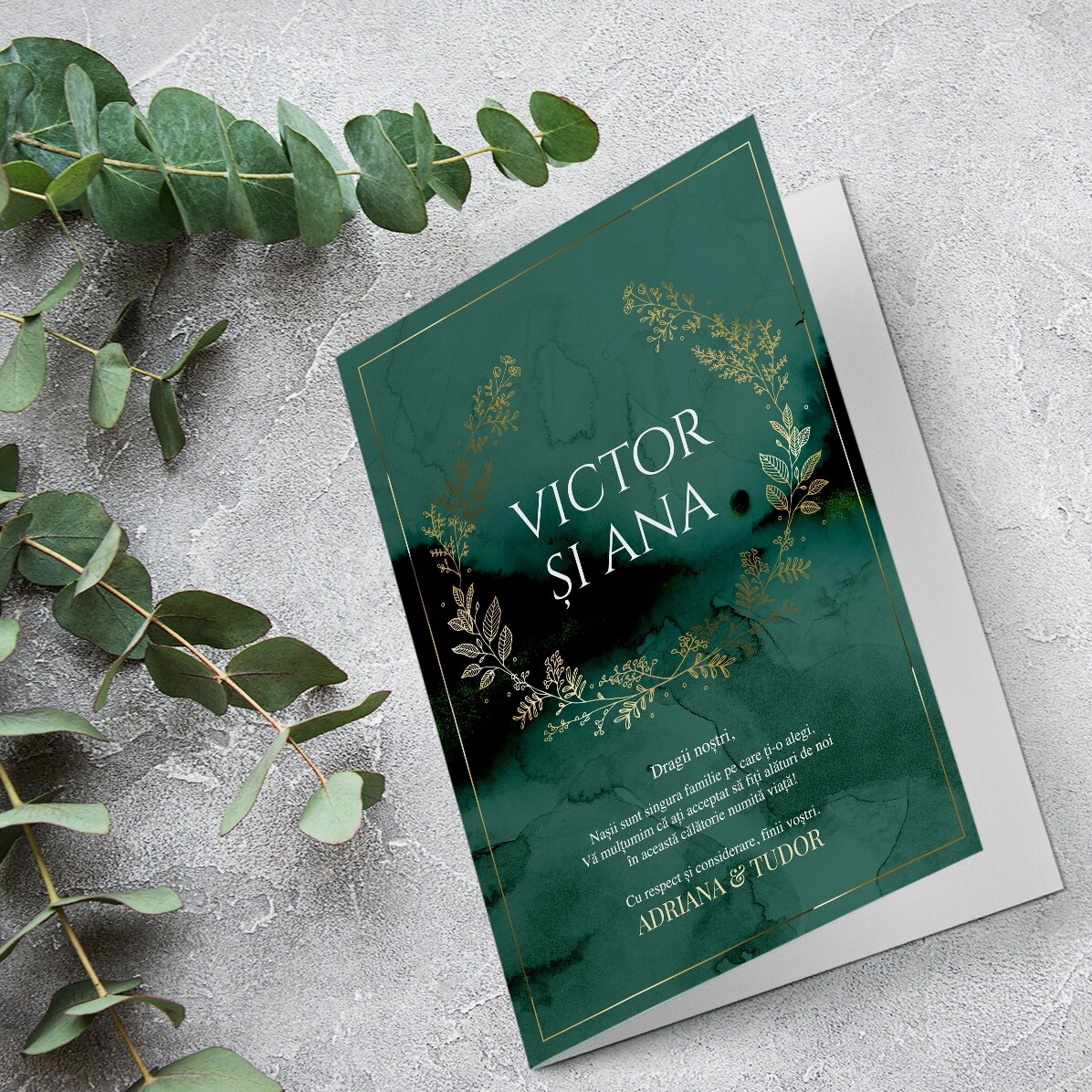 Felicitare personalizată cu text - Mulțumire nașilor