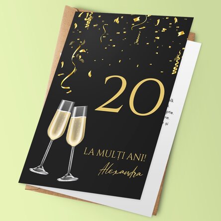 Felicitare personalizată cu text pentru zi de naștere - La mulți ani!