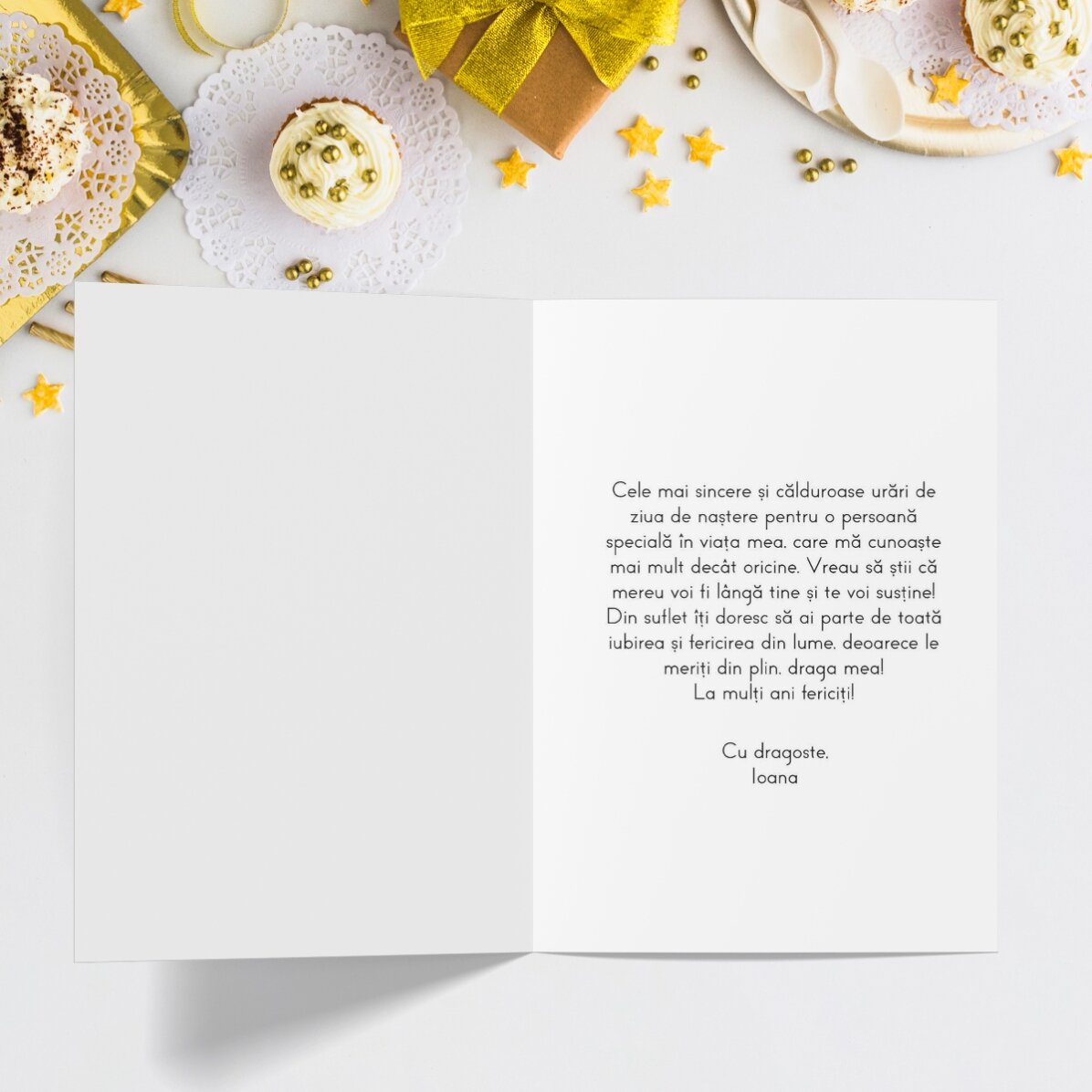 Felicitare personalizată cu text pentru zi de naștere - La mulți ani!