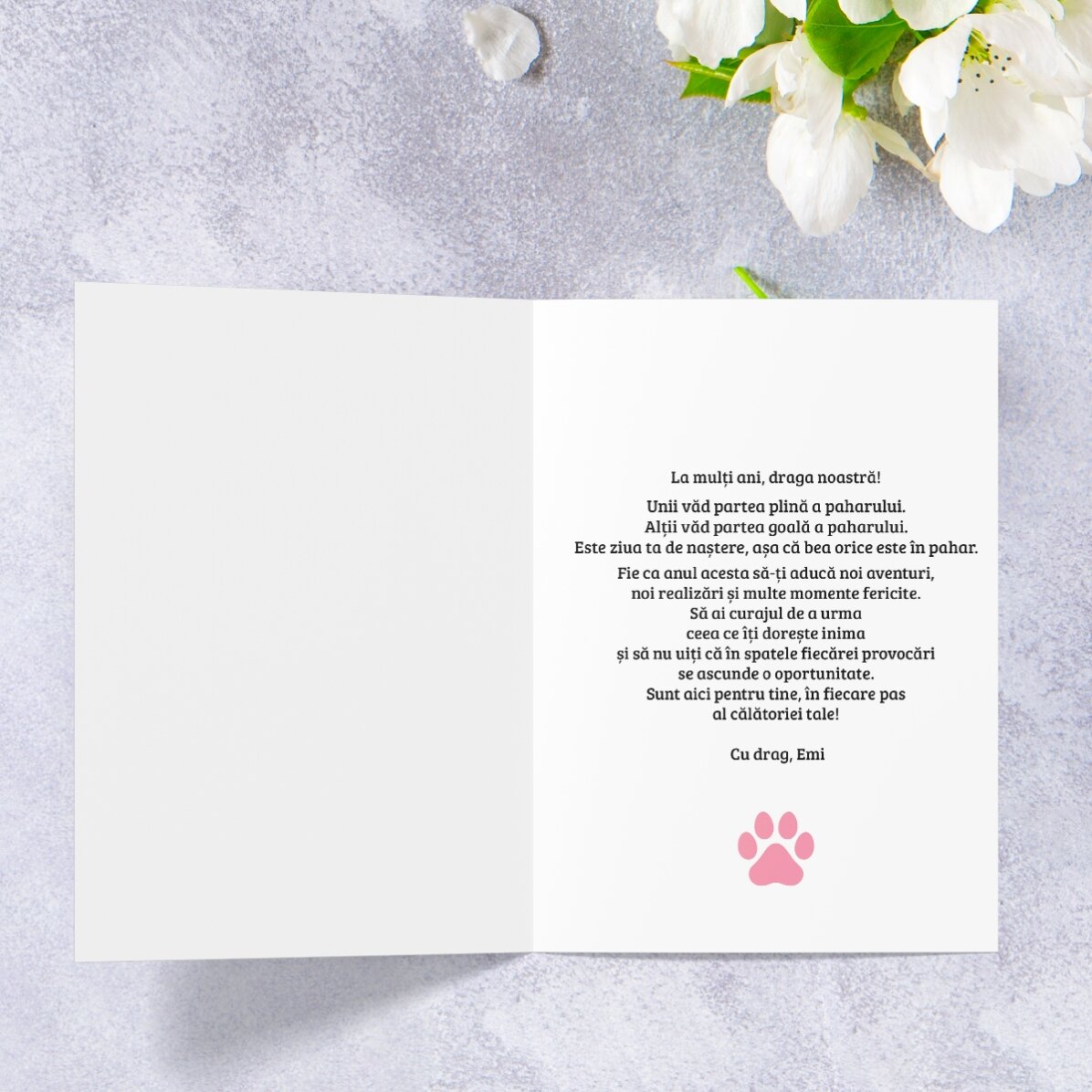 Felicitare personalizată cu text - Scrisoare de la Meow