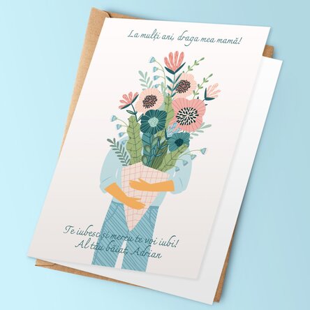 Felicitare personalizată cu text - Un buchet de iubire!
