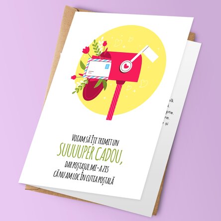 Felicitare personalizată cu text - Un super cadou