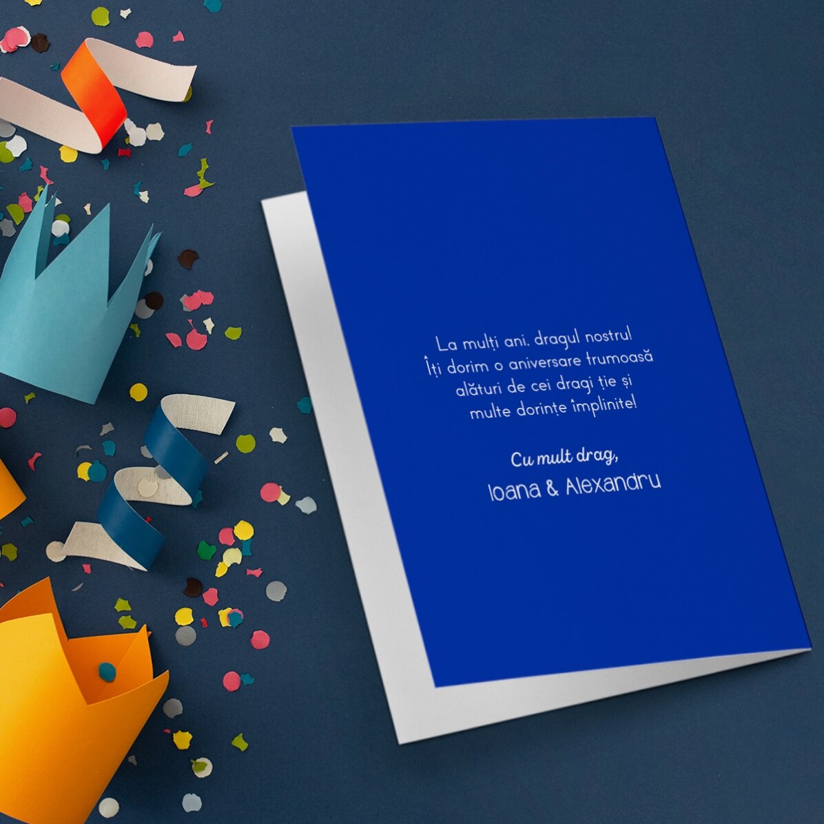 Felicitare personalizată cu text și cod QR - Happy Birthday