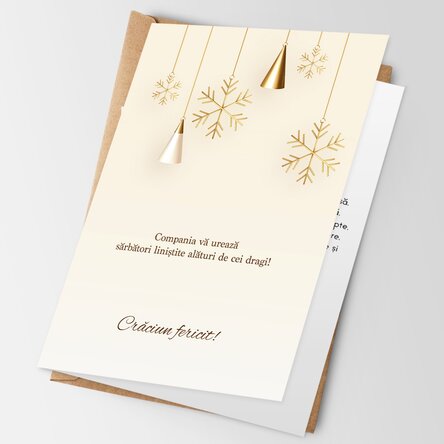 Felicitare personalizată față verso cu text și logo - Ornamente