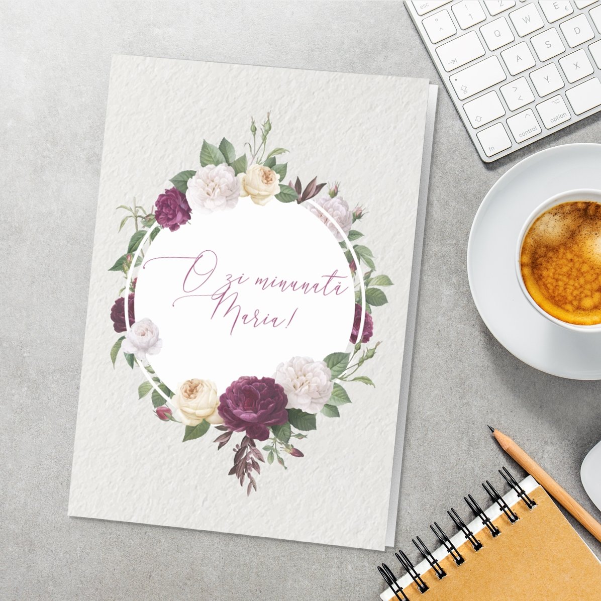 Felicitare personalizată - model flori