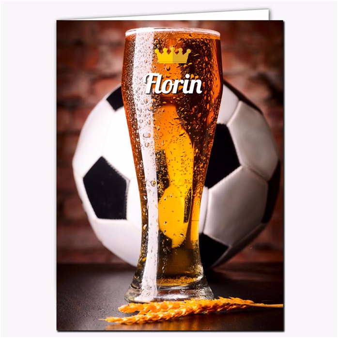 Felicitare personalizată pahar de bere