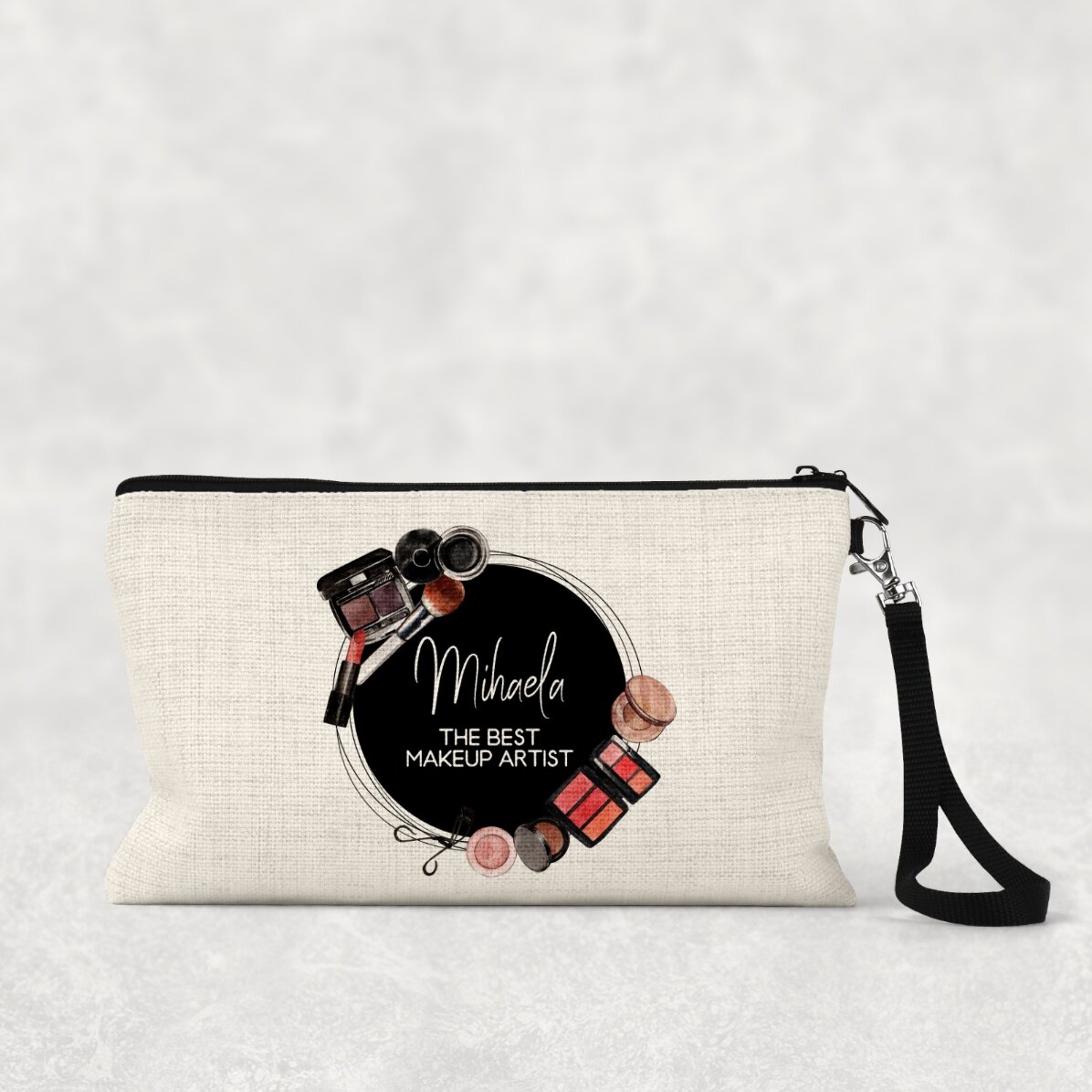 Gentuță pentru cosmetice personalizată cu text - Makeup artist