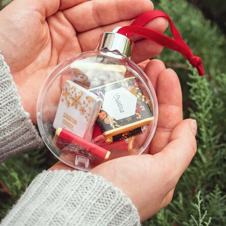 Glob cu 10 mini ciocolățele personalizate cu fotografii și text