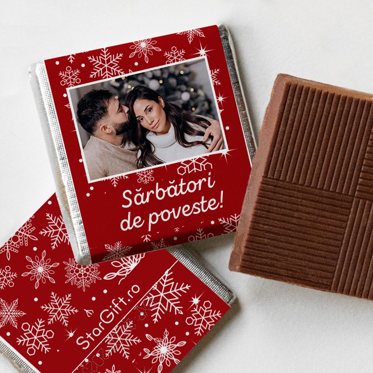 Glob cu 10 mini ciocolățele personalizate cu poze și text