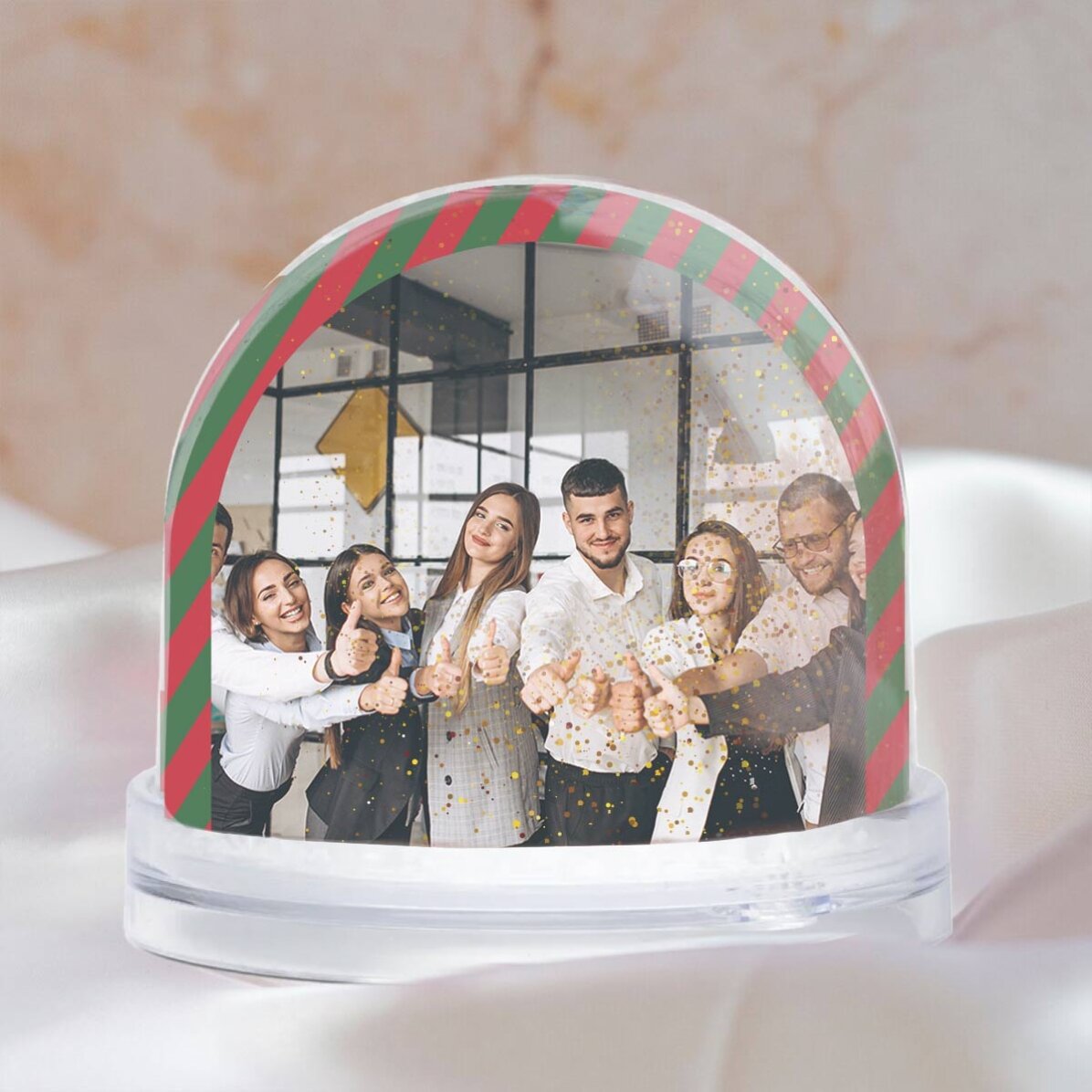 Glob de birou personalizat cu logo și poză - Crăciun Fericit!