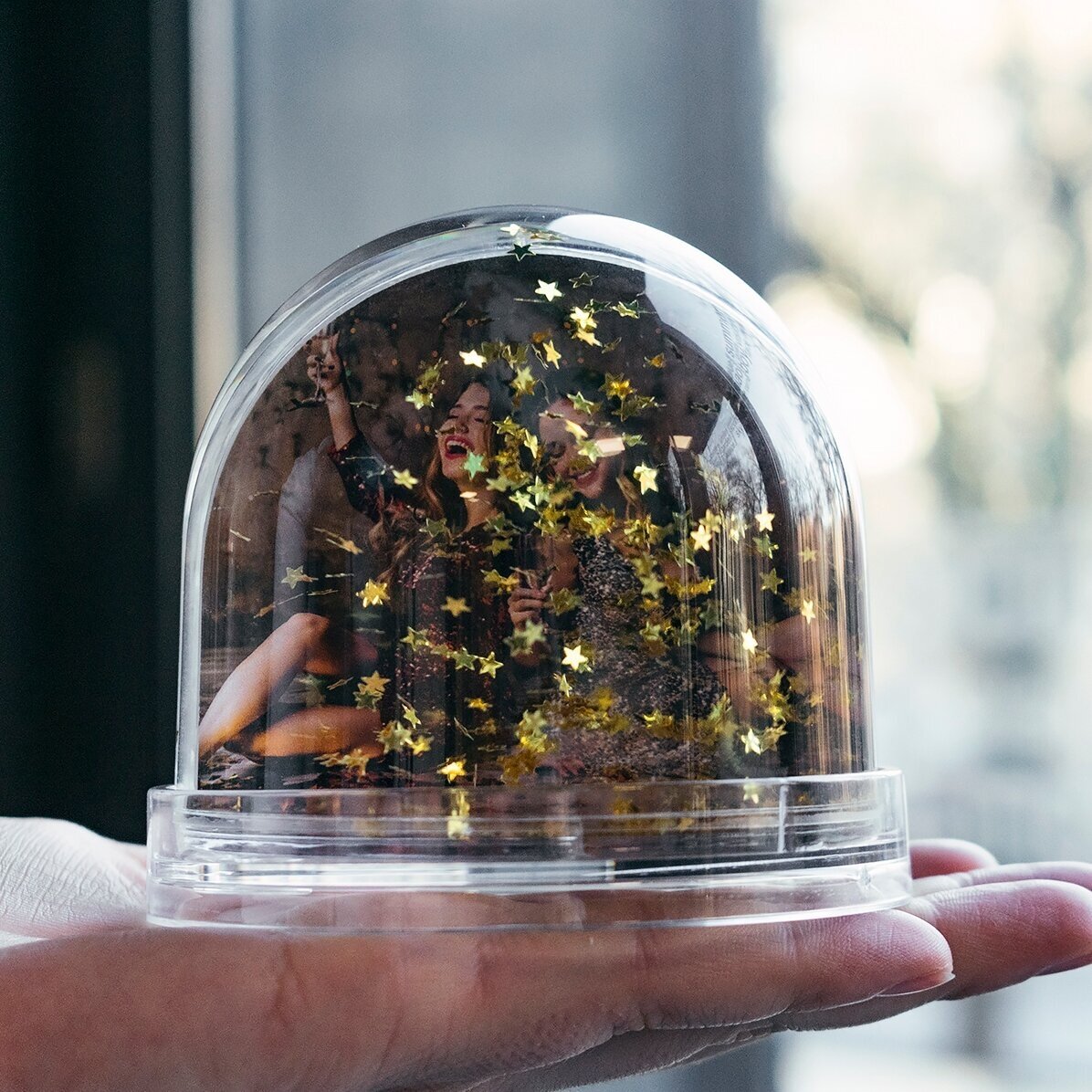 Glob de birou personalizat cu poză și mesaj de Crăciun