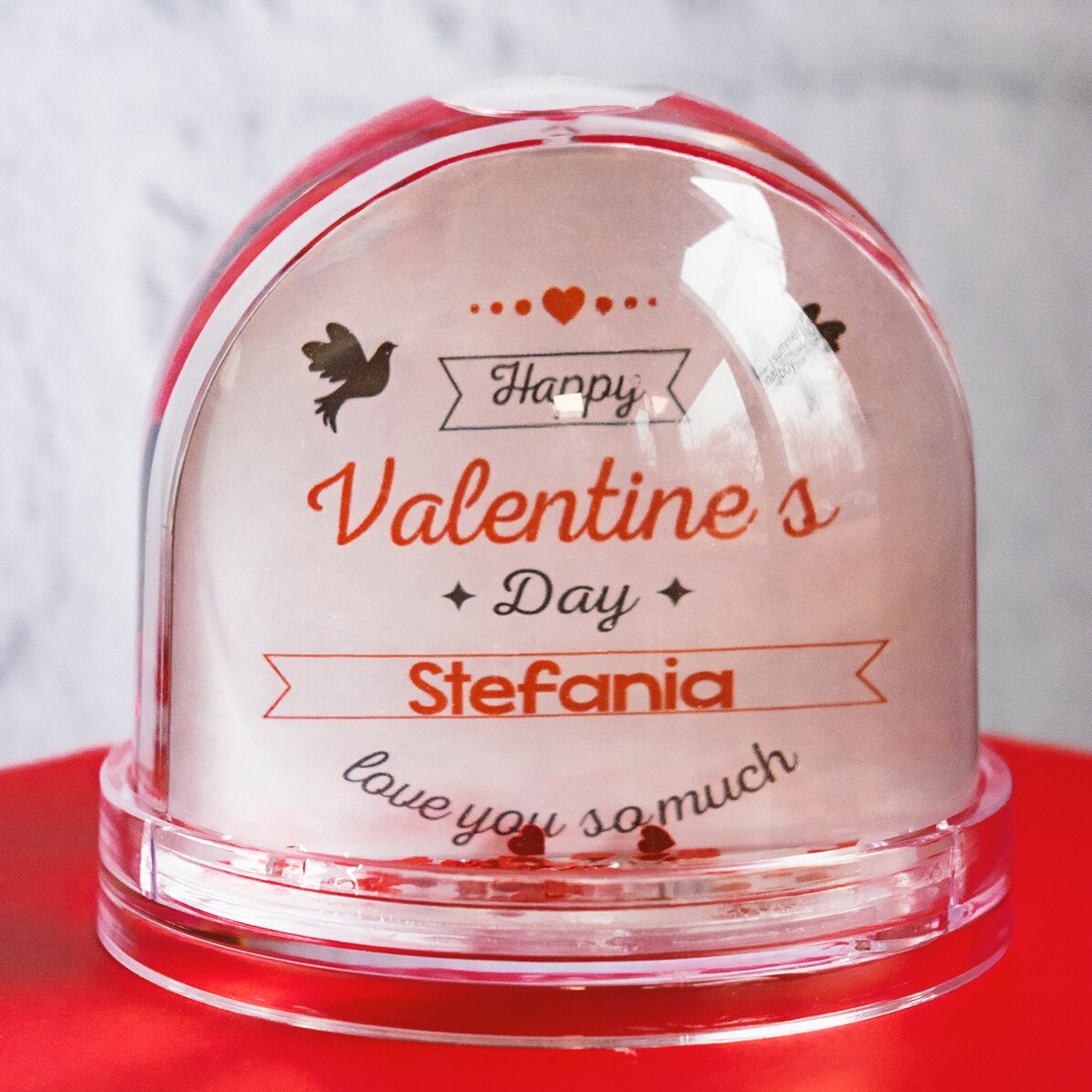 Glob de birou personalizat cu poză și text - Love you so much