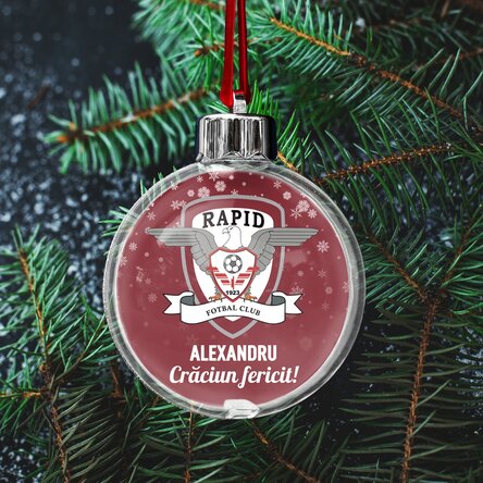 Glob FC Rapid personalizat cu nume și mesaj