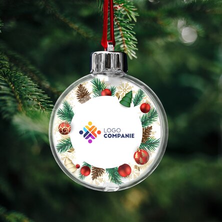 Glob personalizat față-verso cu logo și mesaj - Sărbători fericite!