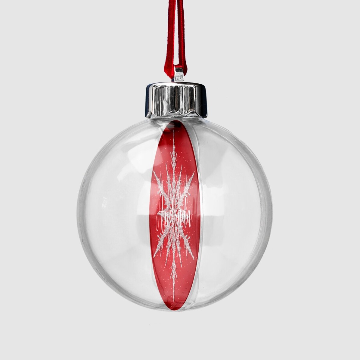 Glob transparent personalizat față-verso cu nume și o poză