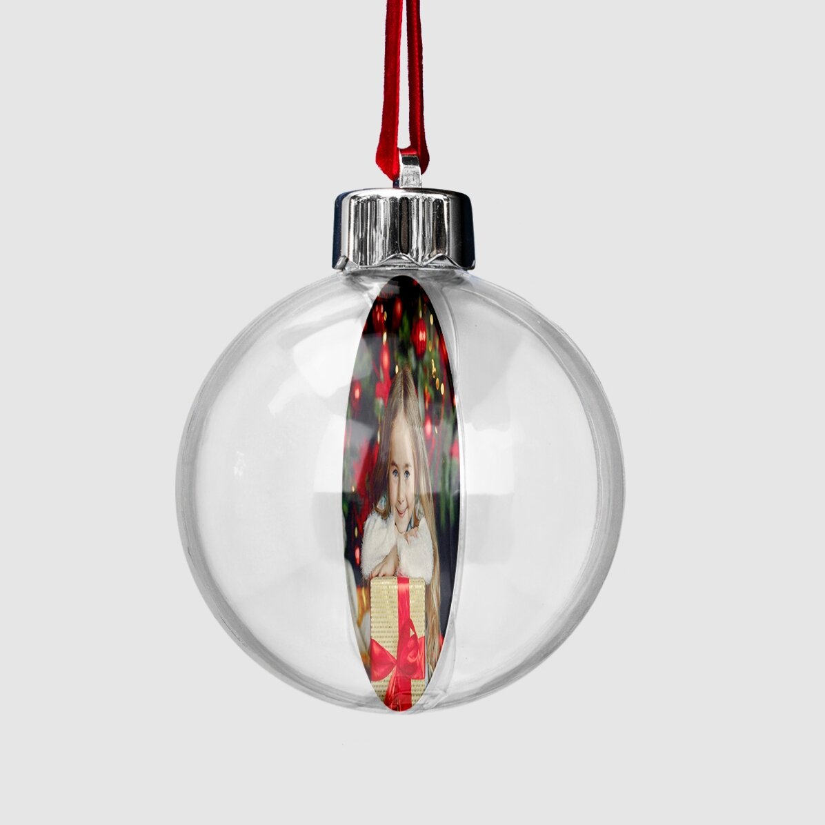 Glob transparent personalizat față-verso cu nume și o poză