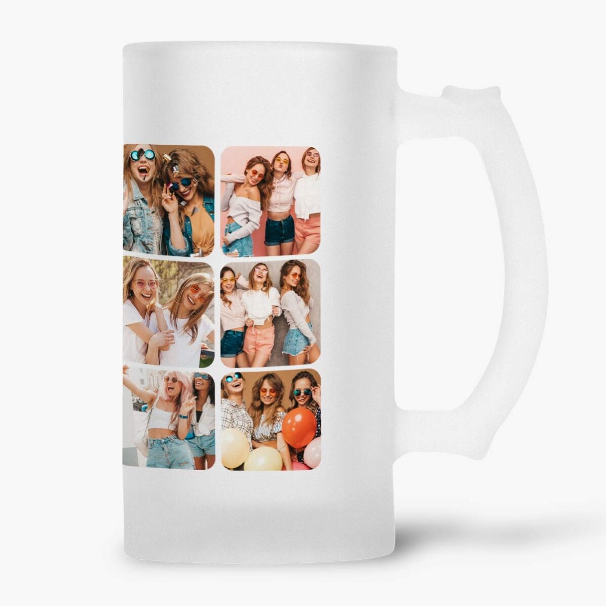 Halbă de bere personalizată cu 18 poze