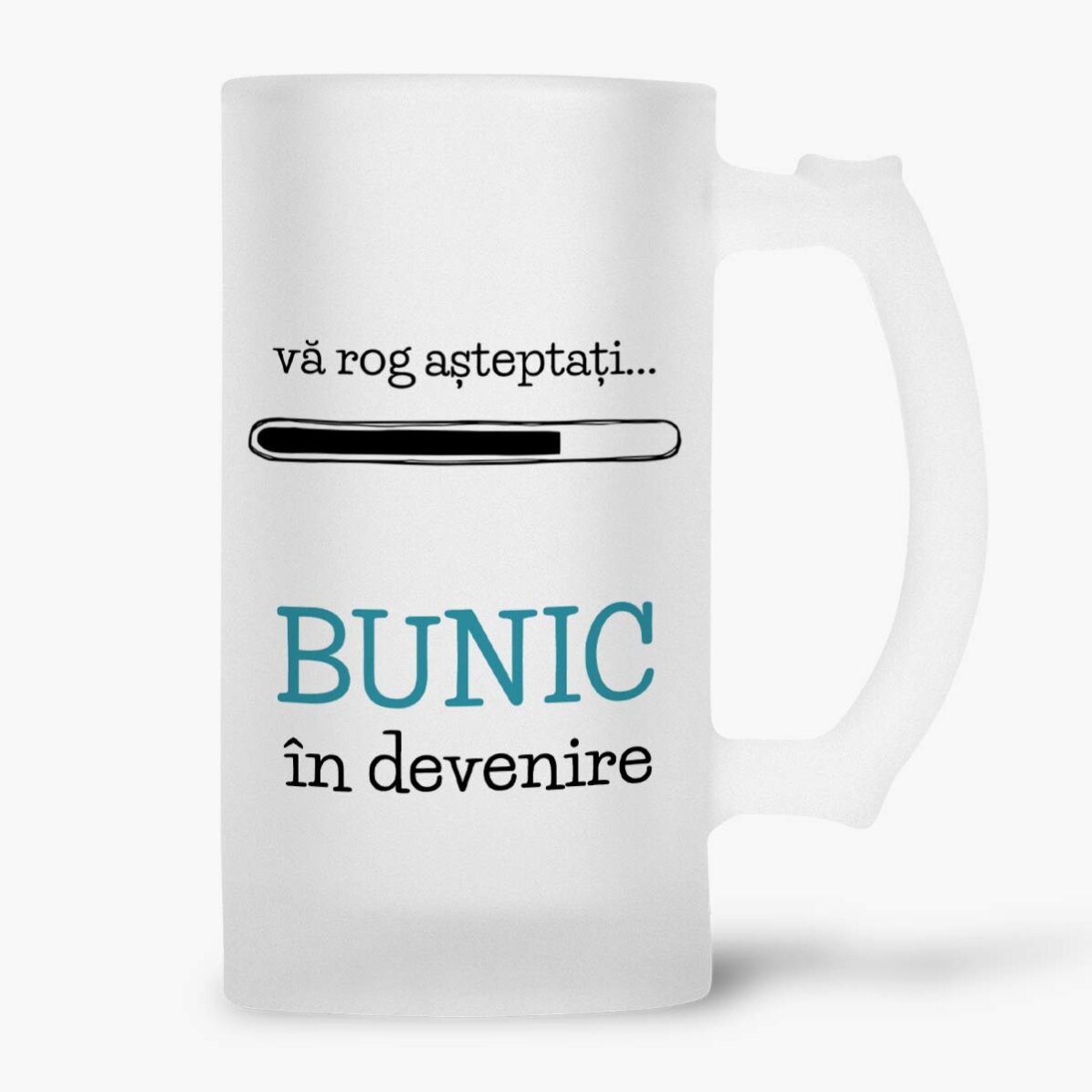 Halbă de bere personalizată cu text - Bunic în devenire
