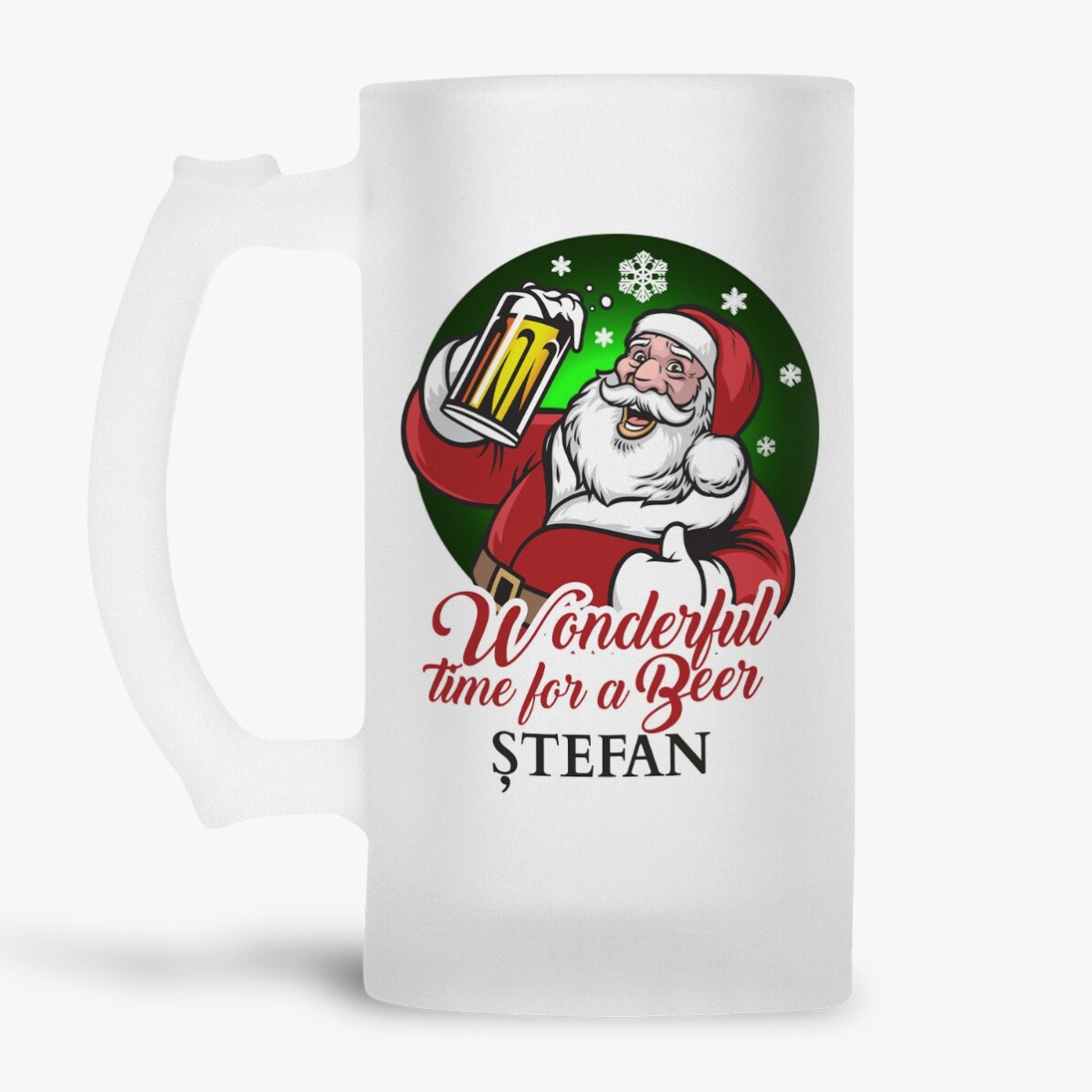 Halbă de bere personalizată cu text - Wonderful time for a beer