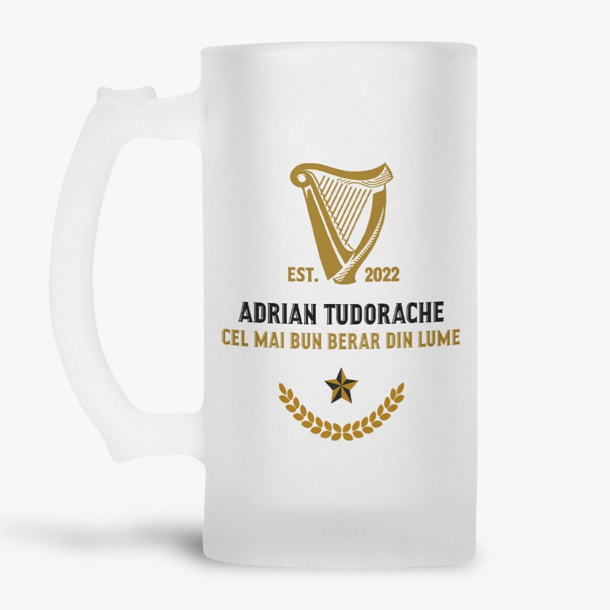 Halbă de bere personalizată cu text - World Beer Record