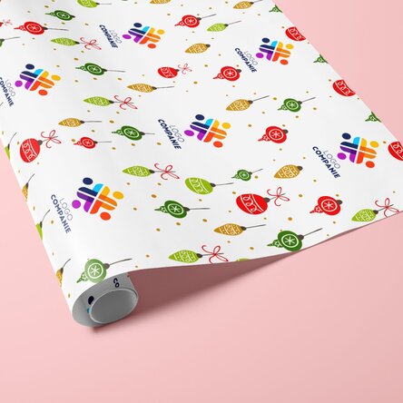 Hârtie de împachetat cadouri personalizată cu logo - Spirit Festiv