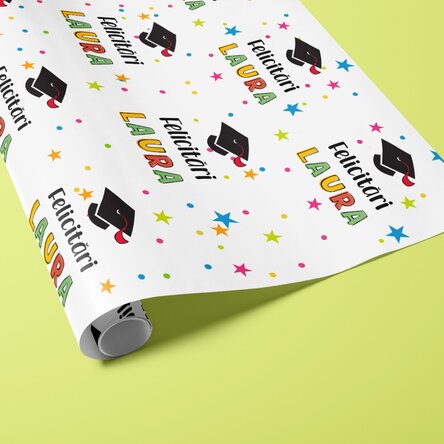 Hârtie de împachetat cadouri personalizată cu text - Absolvire