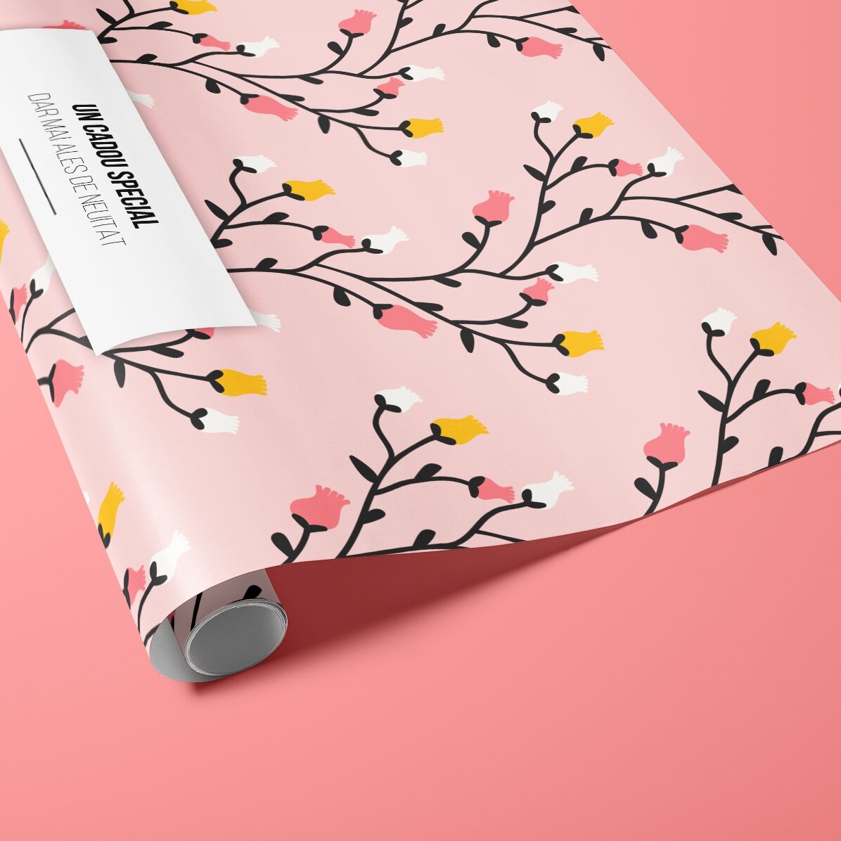 Hârtie de împachetat cadouri personalizată cu text în chenar - Model de toamnă