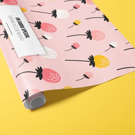 Hârtie de împachetat cadouri personalizată cu text - Toamnă roz