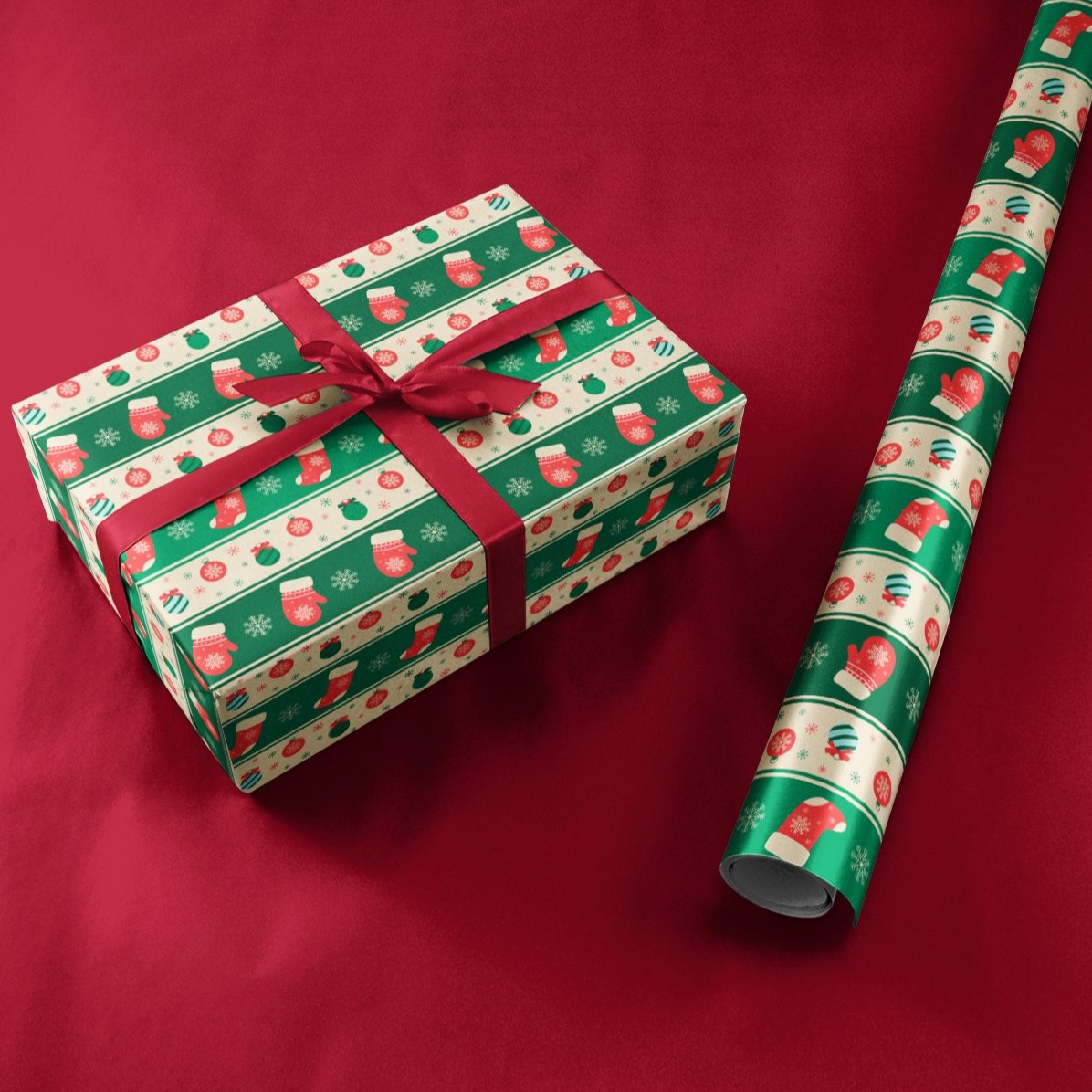 Hârtie de împachetat cadouri personalizată cu text în chenar - Globuri