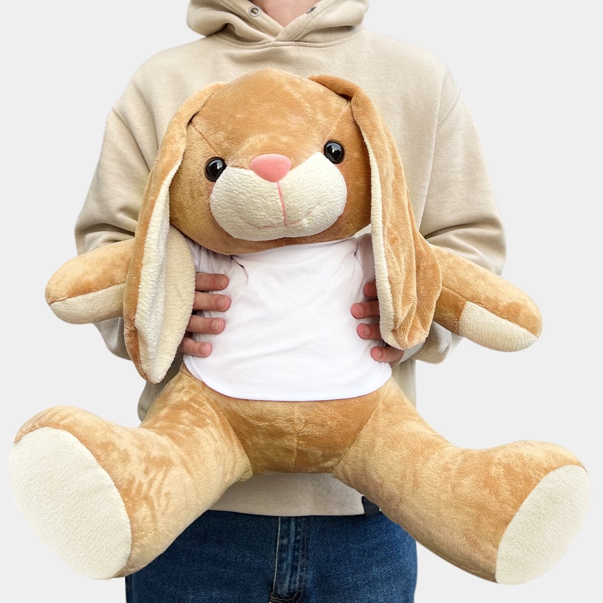 Pluș iepure personalizat cu o poză - Model inimă