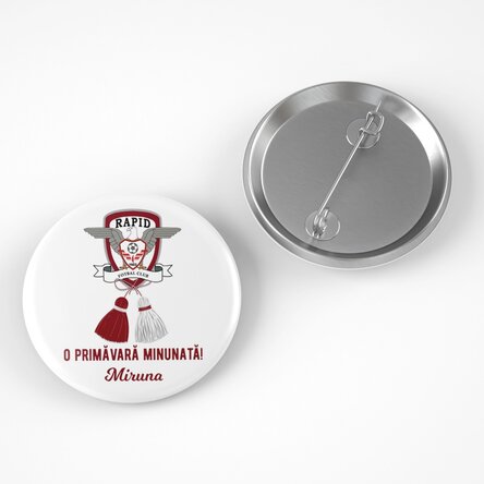 Insignă FC Rapid 1923 personalizată text - Mărțișor