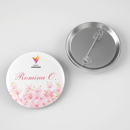 Insignă personalizată cu logo și nume - Flowers