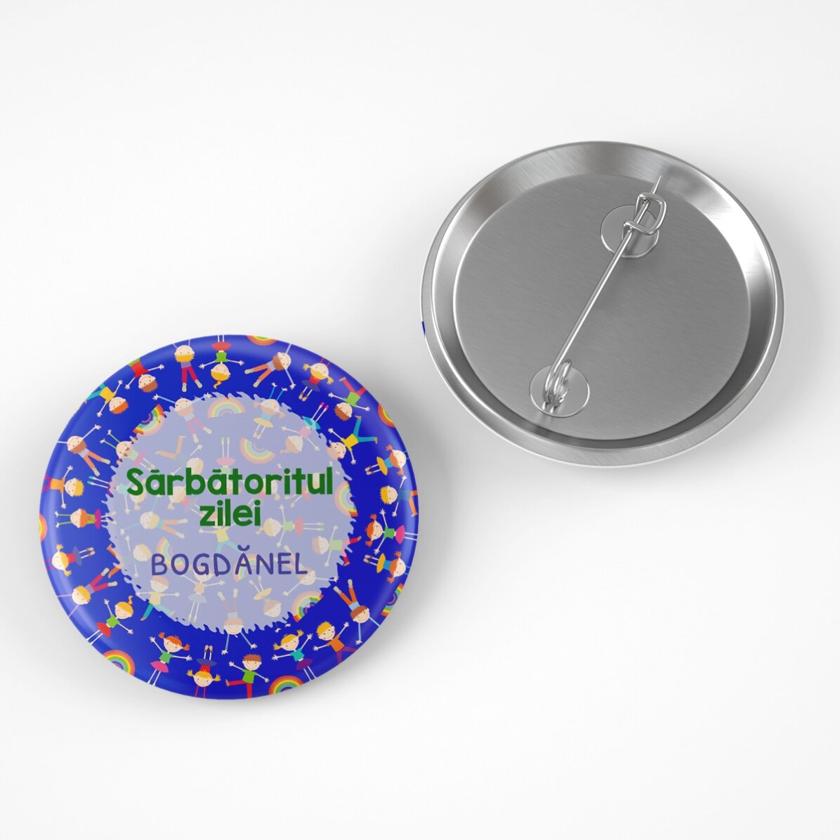 Insignă personalizată cu mesaj pentru copii - Copii veseli