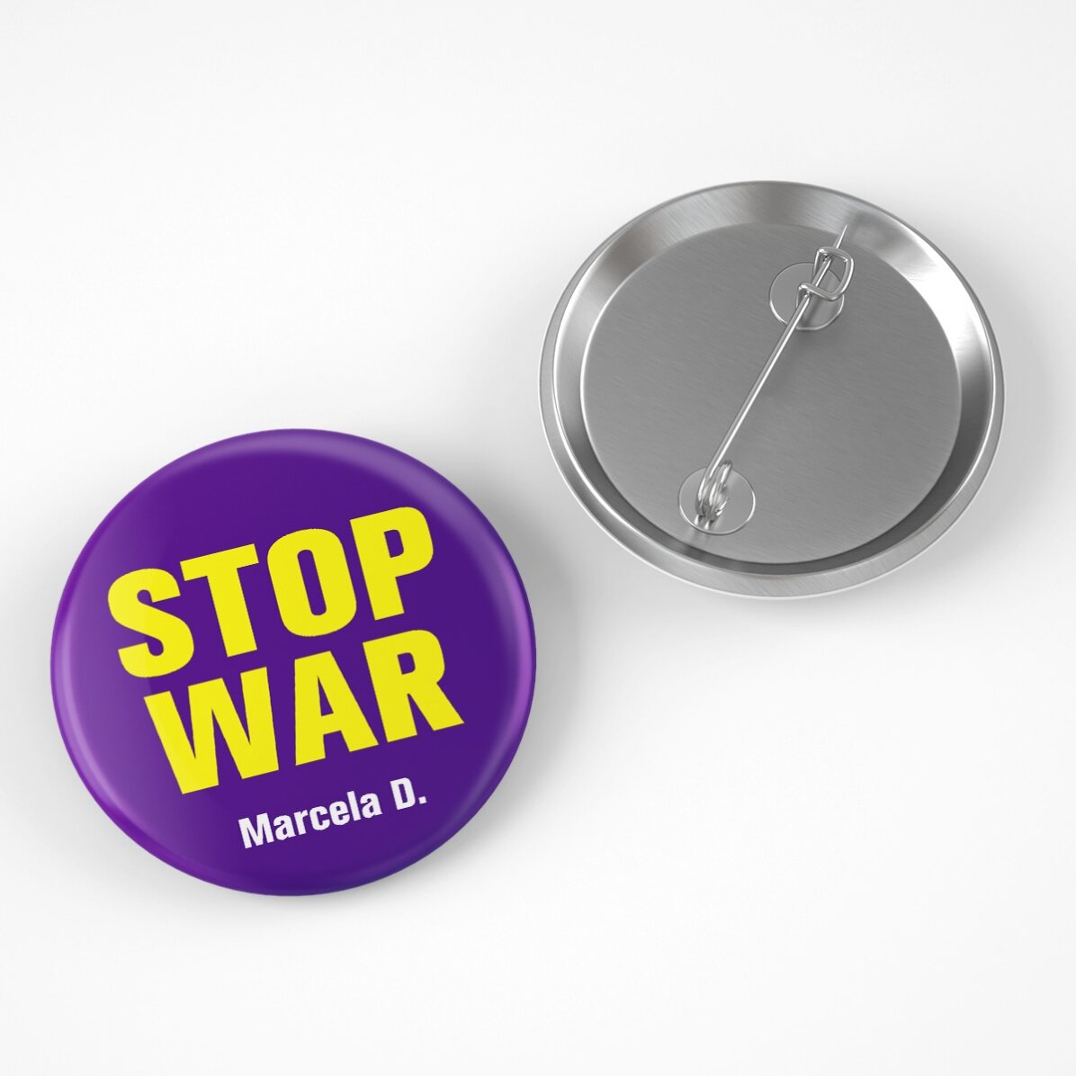 Insignă personalizată cu nume - STOP WAR