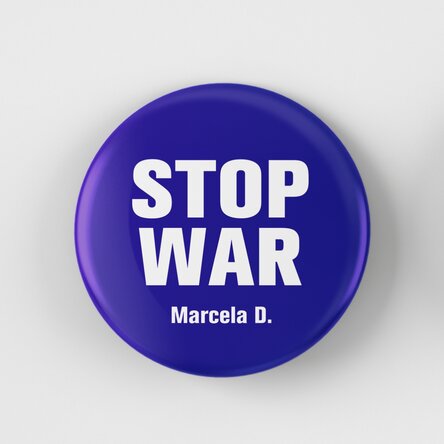 Insignă personalizată cu nume - STOP WAR