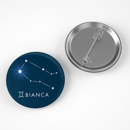 Insignă personalizată cu nume - Zodia Gemeni