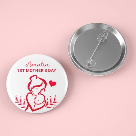 Insignă personalizată cu text - Mamă și copil