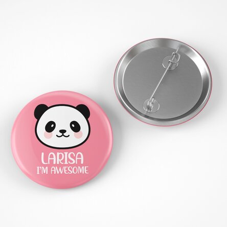 Insignă personalizată cu text - Panda