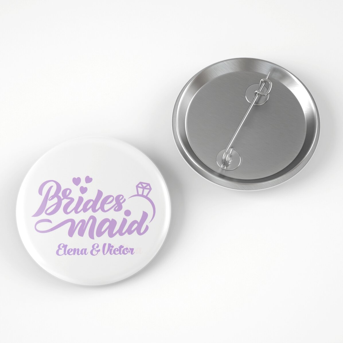 Insignă personalizată cu text pentru domnișoare de onoare