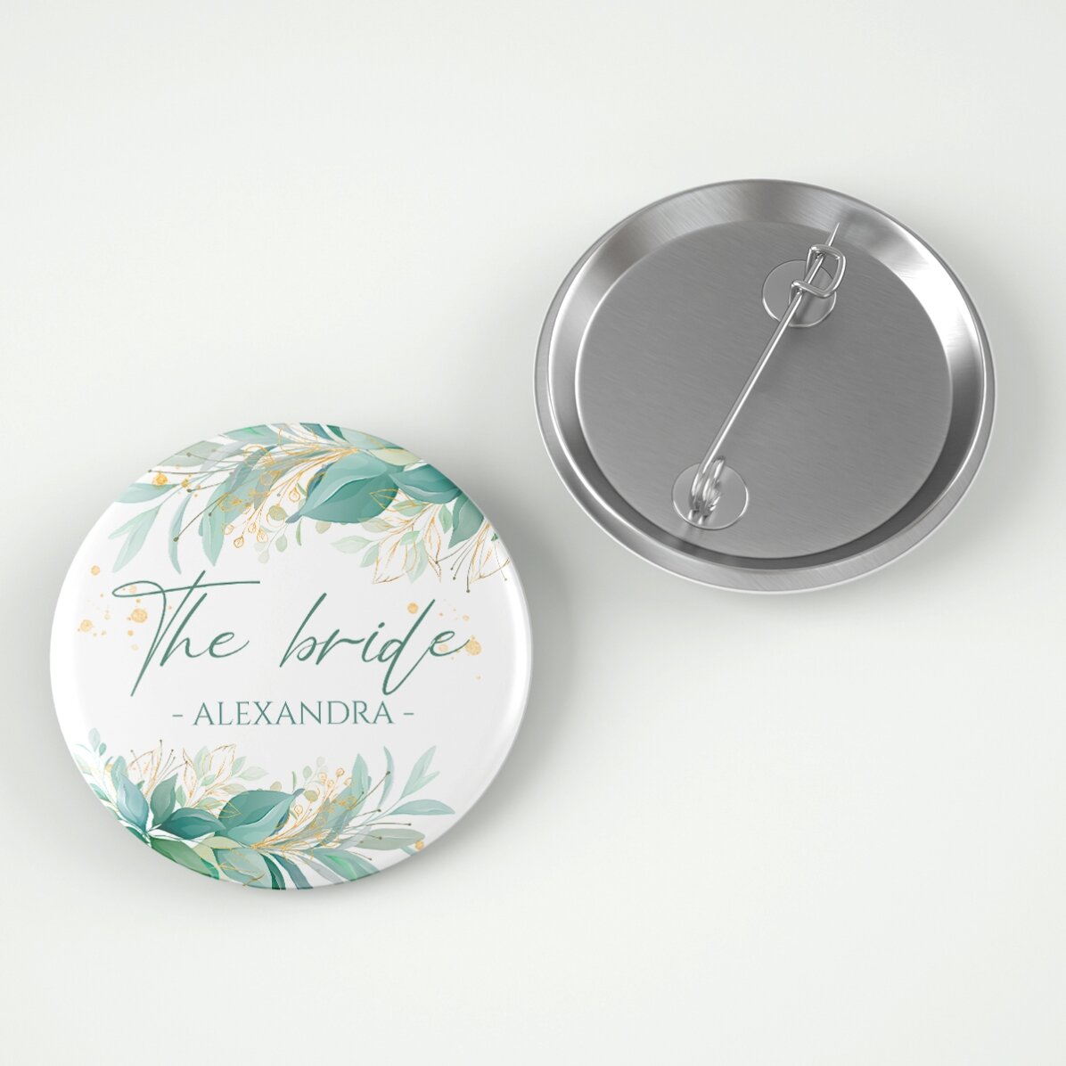 Insignă personalizată cu text pentru mireasă și domnișoare de onoare