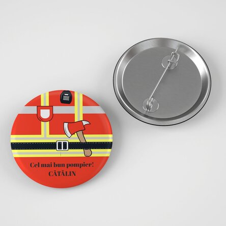 Insignă personalizată cu text - Pompier