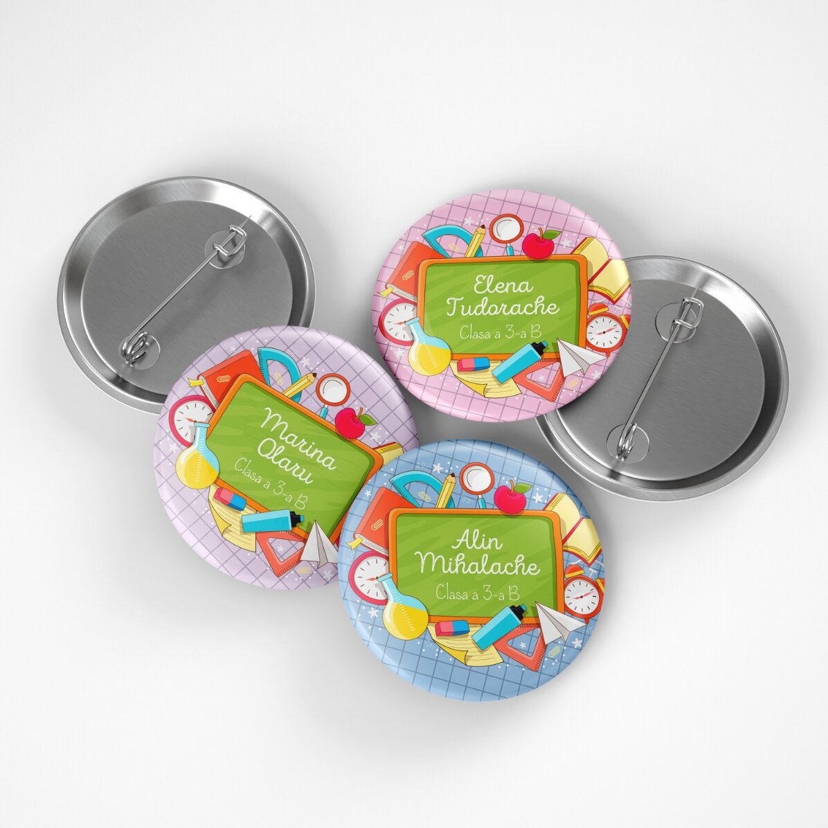 Insignă personalizată cu text - School