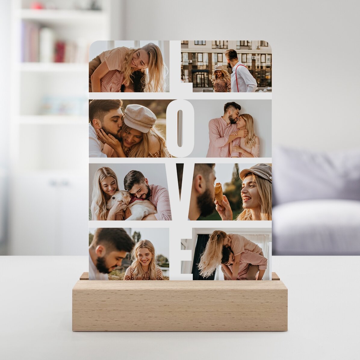 Lampă veghe LED personalizată cu 8 poze