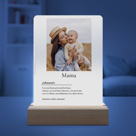 Lampă veghe LED personalizată cu o poza și mesaj  