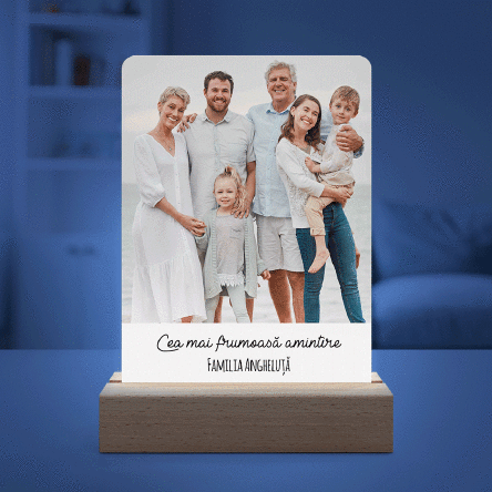 Lampă veghe LED personalizată cu poză și mesaj