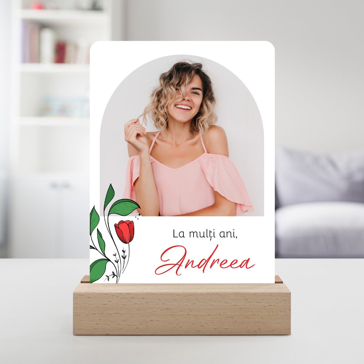 Személyre szabott LED éjszakai lámpa fotóval és szöveggel – Egy kedves emlék