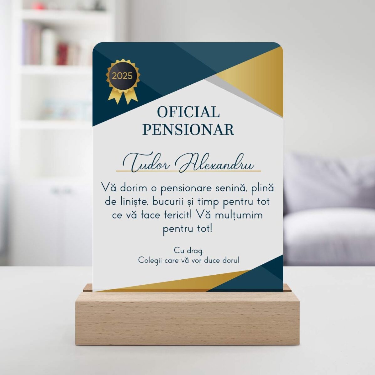 Lampă veghe LED personalizată cu text - Oficial Pensionat