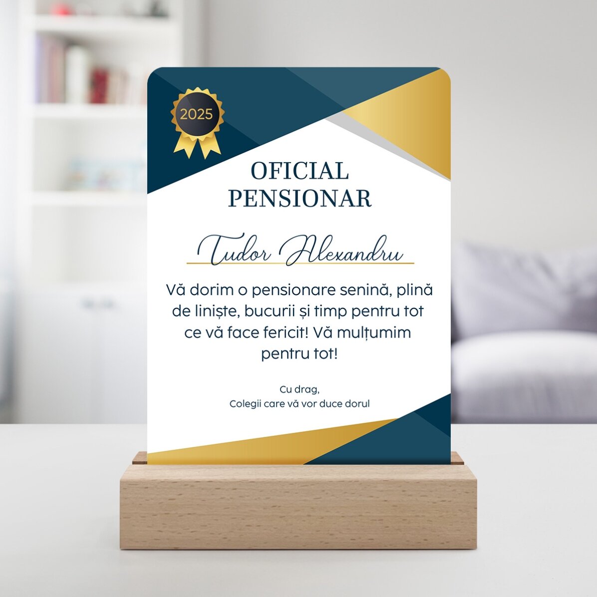 Lampă veghe LED personalizată cu text - Oficial Pensionat