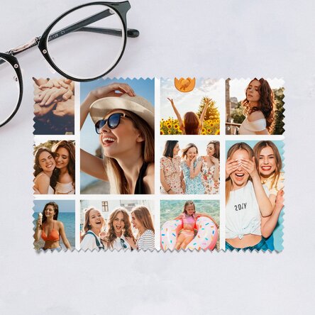 Lavetă personalizată cu 10 poze pentru curățare ecrane/ochelari